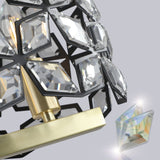 39" Contemporary Crystal and Black-Gold Pendant Chandelier