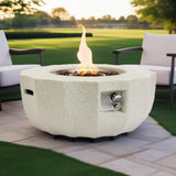 36" Propane Gas Fire Pit Table in Beige Concrete