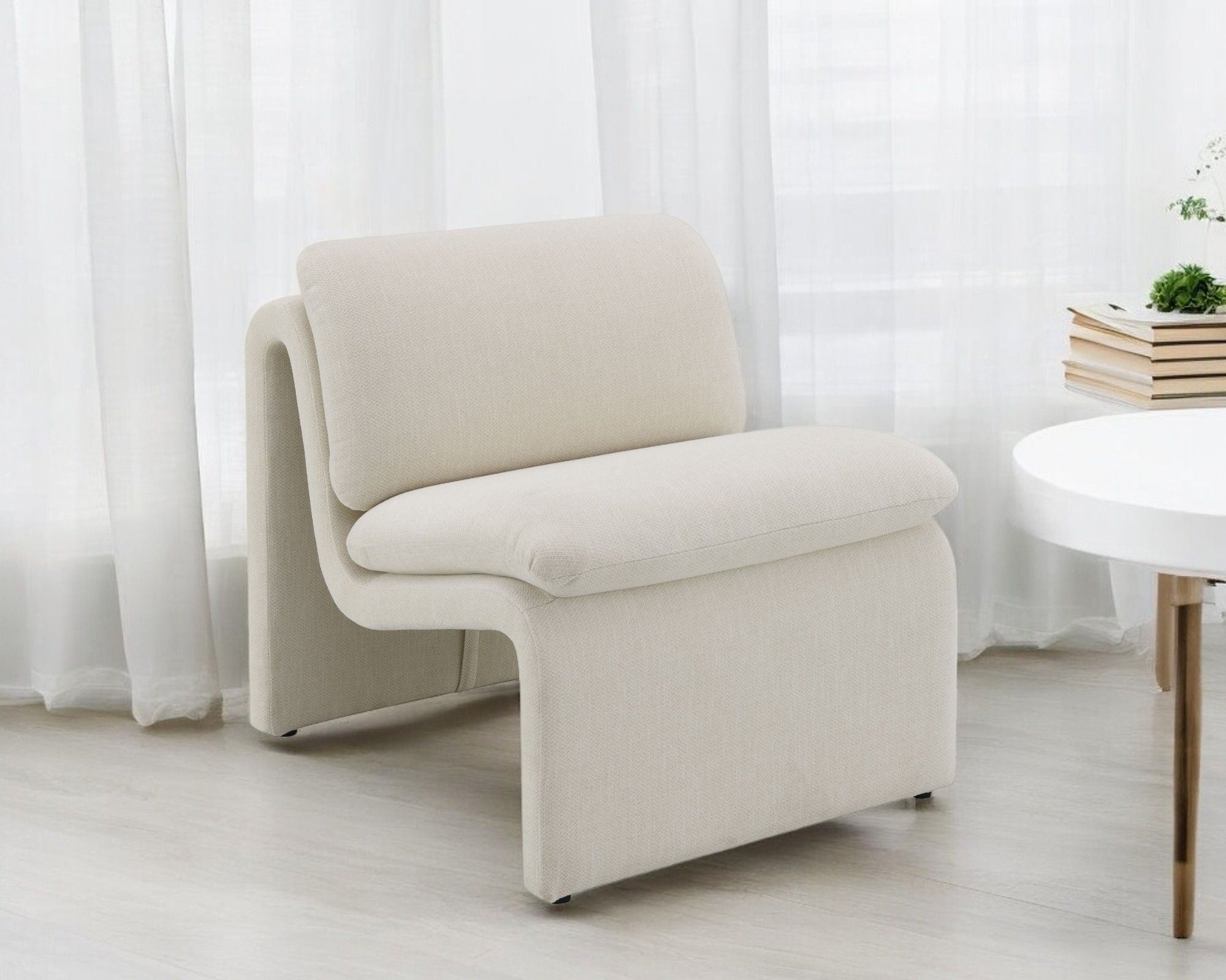 Jaeda - Innovative Elegance Accent Chair In Curved Shape