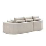 2 Piece Fabric Cloud Curved Sectional Sofa With Chaise For Living Room