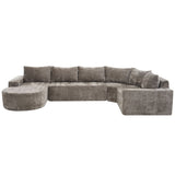 Modular Cloud Sectional Sofa Set, U-Shaped Upholstered Couch With Deep Seat