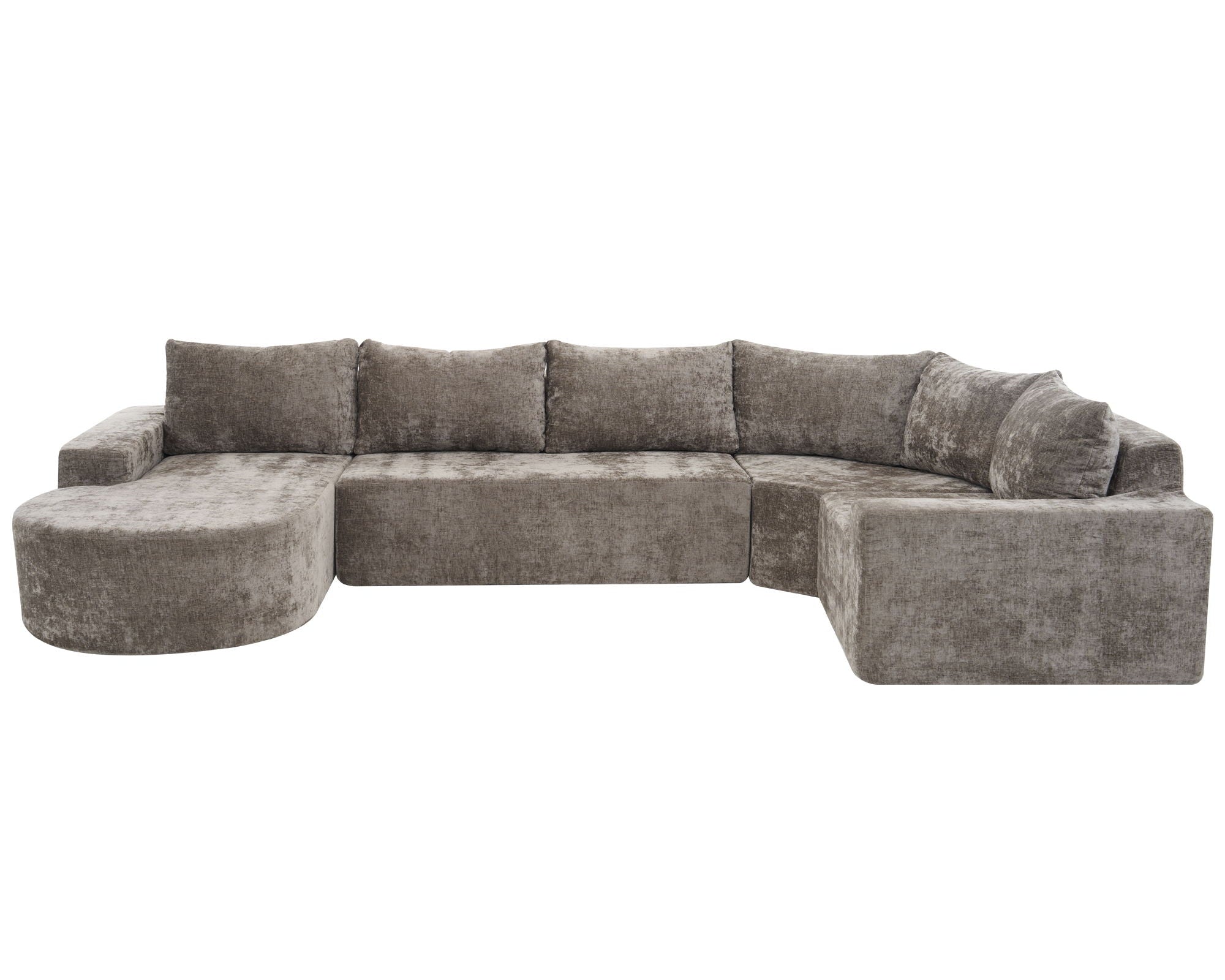 Modular Cloud Sectional Sofa Set, U-Shaped Upholstered Couch With Deep Seat