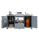 K&K 66.5" Outdoor Kitchen Island for Big Green Egg Grills