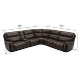 Brazil - Power Sectional With Adjustable Headrest & Footrest - Dark Brown