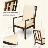 Set of 2 Rubber Wood Dining Chairs