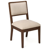 Set of 2 Compact Rubber Wood Dining Chairs