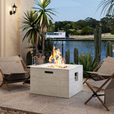 U_Style MGO Outdoor Square Fire Pit with Steel Burner