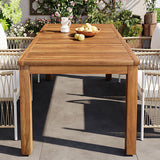 TOPMAX Patio 5pcs Wooden Dining Table Set