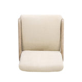 Arizona - Solid Ash Upholstered Counter Stool With Rope Detail - Creme De La Creme White