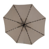 10ft Solar LED Offset Hanging Market Patio Umbrella (Khaki)