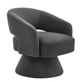 Modern Swivel Barrel Chair Upholstered Velvet Accent Chair