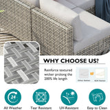 K&K 7-Piece Wicker Patio Furniture Set