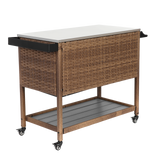 Outdoor Wicker Bar Cart