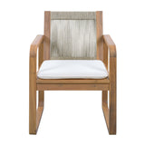 2-Piece Outdoor Dining Chairs Set: Acacia Wood with Rope Back