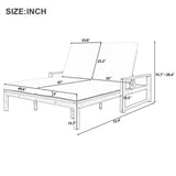 TREXM Outdoor Double Lounge Chair with 5-Position Adjustable Backrest
