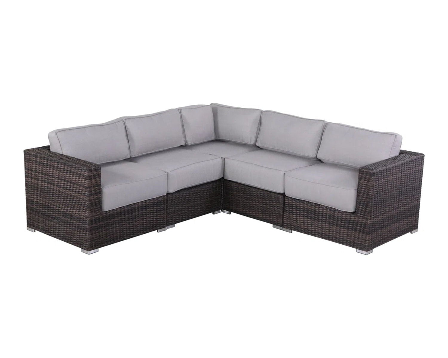 Luxurious Wicker Patio Sectional With Weather Resistant Sunbrella Cushions