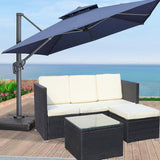 Outdoor 5-Piece PE Rattan Wicker Patio Sofa Set with Coffee Table