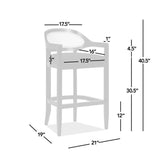 Americana Mid-Century Modern 30.5' Cane Back Bar Stool, Jet Black