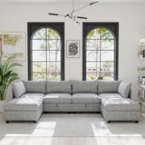 Modular Sectional Sofa with Storage - Chenille Upholstery