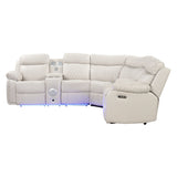 Power Reclining Sectional Sofa with Bluetooth Speakers – Black, Dark Gray, Beige