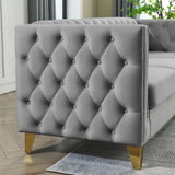 L-Shaped Corner Sofa, 5 Seater Sectional With Tufted Design