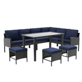 Elegant 7-Piece Outdoor Furniture Set with Waterproof Cushions