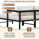 U_style Outdoor L-Shaped Sofa with Iron Frame and Ultra-Thick Cushions