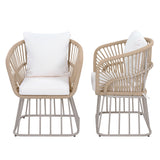 Outdoor Dining Chair MP1 - Teak Finish Wicker & Steel Frame