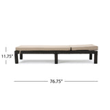 Puerta Chaise Lounge Frame Cushion Outdoor Wicker Iron - Beige / Dark Brown