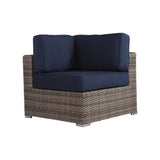 Modern Patio Rattan Sectional Set With Cushions