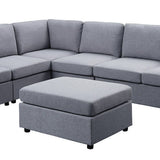 Marley 7-Seat Reversible Modular Sectional Sofa with Ottoman