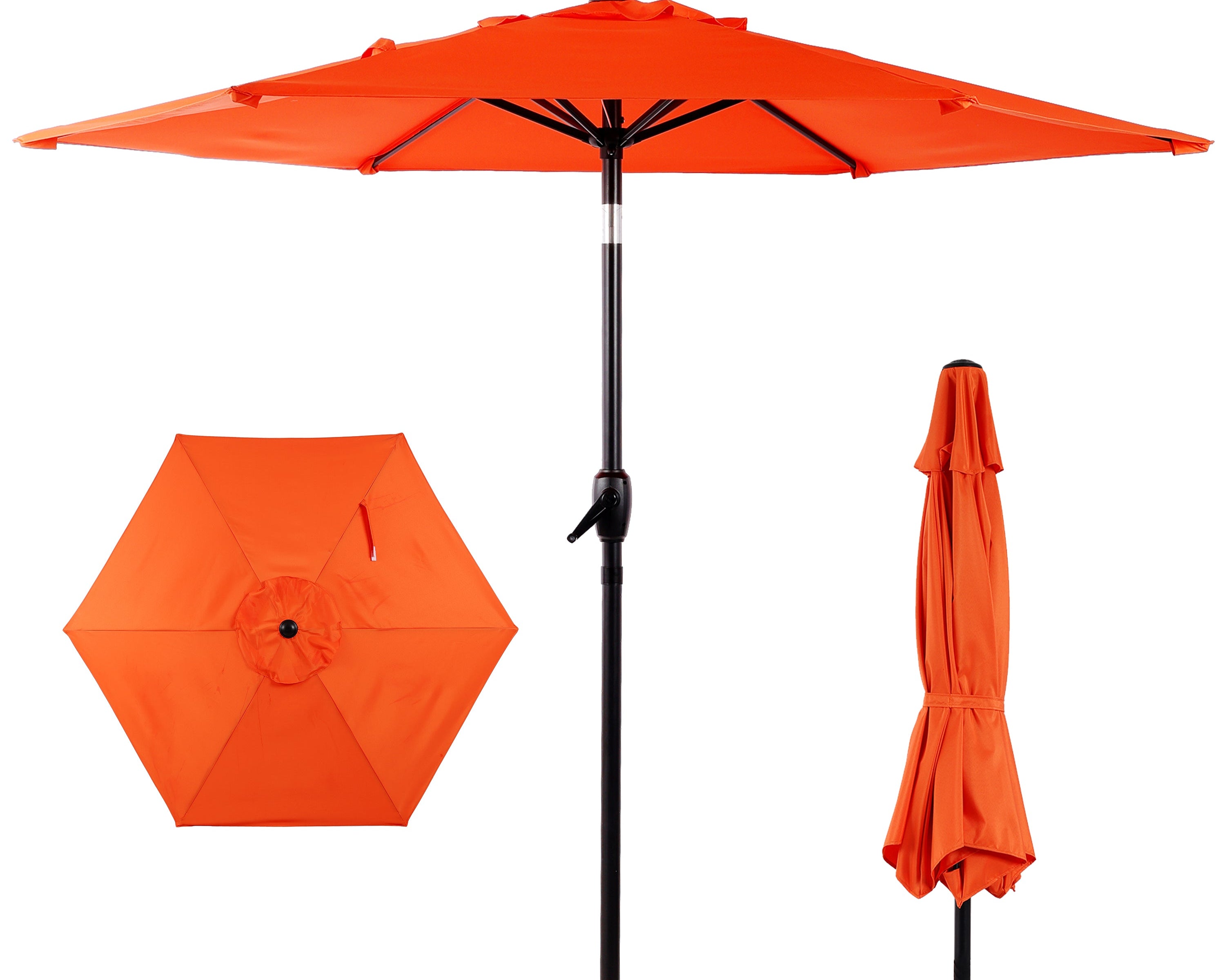 7.5 Ft Patio Umbrella with Push Button Tilt and Crank Mechanism