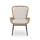 Outdoor Wicker Club Chair With Cushions (Set of 2)