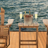 Wooden Outdoor Folding Adirondack Chair Set of 2, Honey Brown