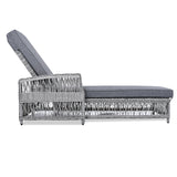 GO Outdoor Long Reclining Chaise with Armrests and Cushions