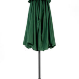 14.8 Ft Double Sided Outdoor Umbrella Rectangular Large with Crank (Dark Green)