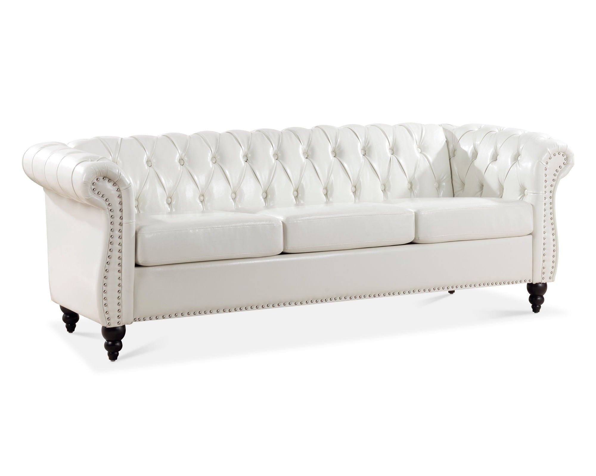 Rolled Arm Chesterfield 3 Seater Sofa