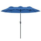 Outsunny 9.5' Double-Sided Patio Umbrella with 3 Air Vents, Tilt and Crank