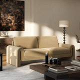 Mason 85' Arched Arm Sofa, Camel Brown Beige Performance Velvet