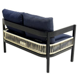 U_Style Multi-person Outdoor Iron Sofa Set with Table