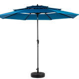 Aluminium 10ft 3 Tier Auto-tilt Outdoor Patio Umbrella - Dark Blue