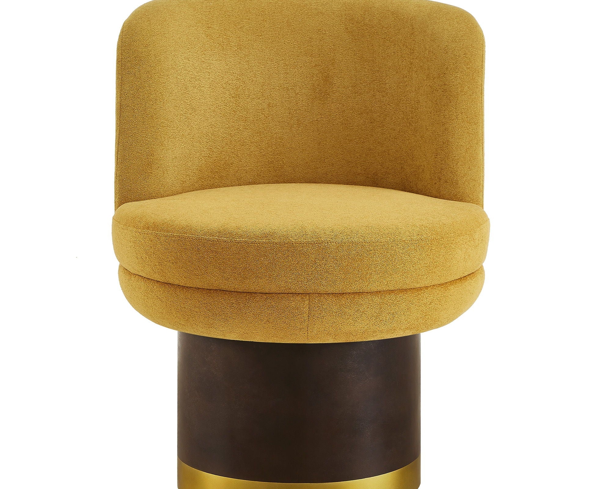 Round Swivel Accent Chair With Ergonomic Backrest For Living Room
