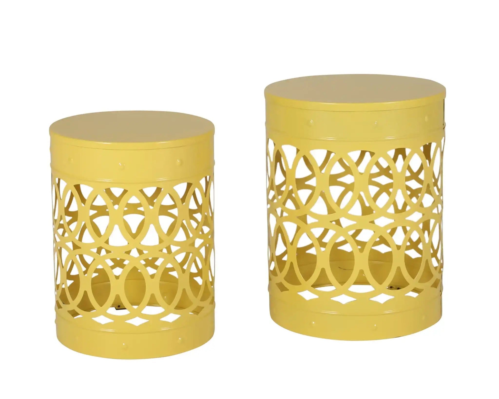 Outdoor Metal Set of 2 End Tables