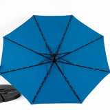 10ft Solar LED Offset Hanging Market Patio Umbrella in Dark Blue