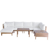 TOPMAX 8-Piece Acacia Wood Outdoor Patio Sofa Set