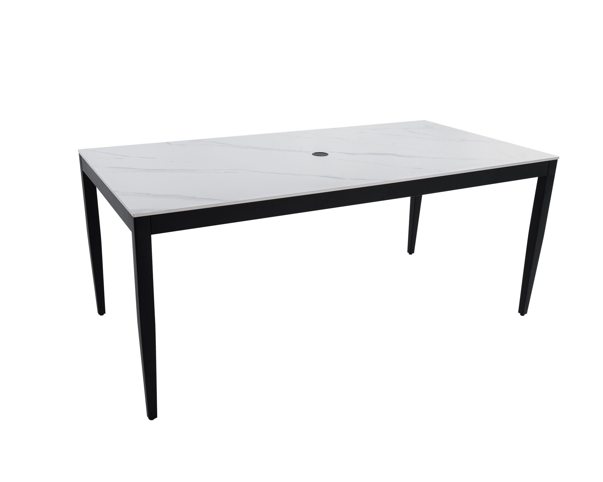 Outdoor Modern Patio Dining Table, Post Tapered Legs, Weatherproof & Rust Free