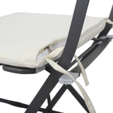 3 Pieces Patio Bistro Balcony Metal Chair Table Set - Gray