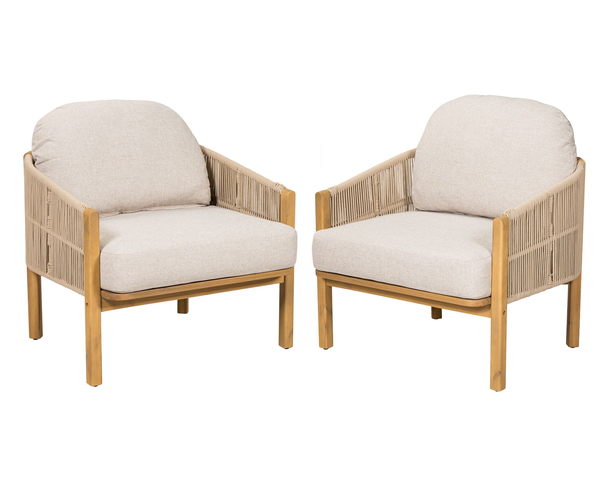 Grotta Outdoor Wood Club Chair Set of 2