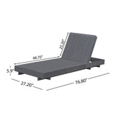 Dark Acacia Wood Chaise Lounge