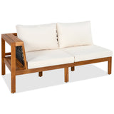 GO 4 Pieces Outdoor Acacia Wood Sofa Set with Coffee Table